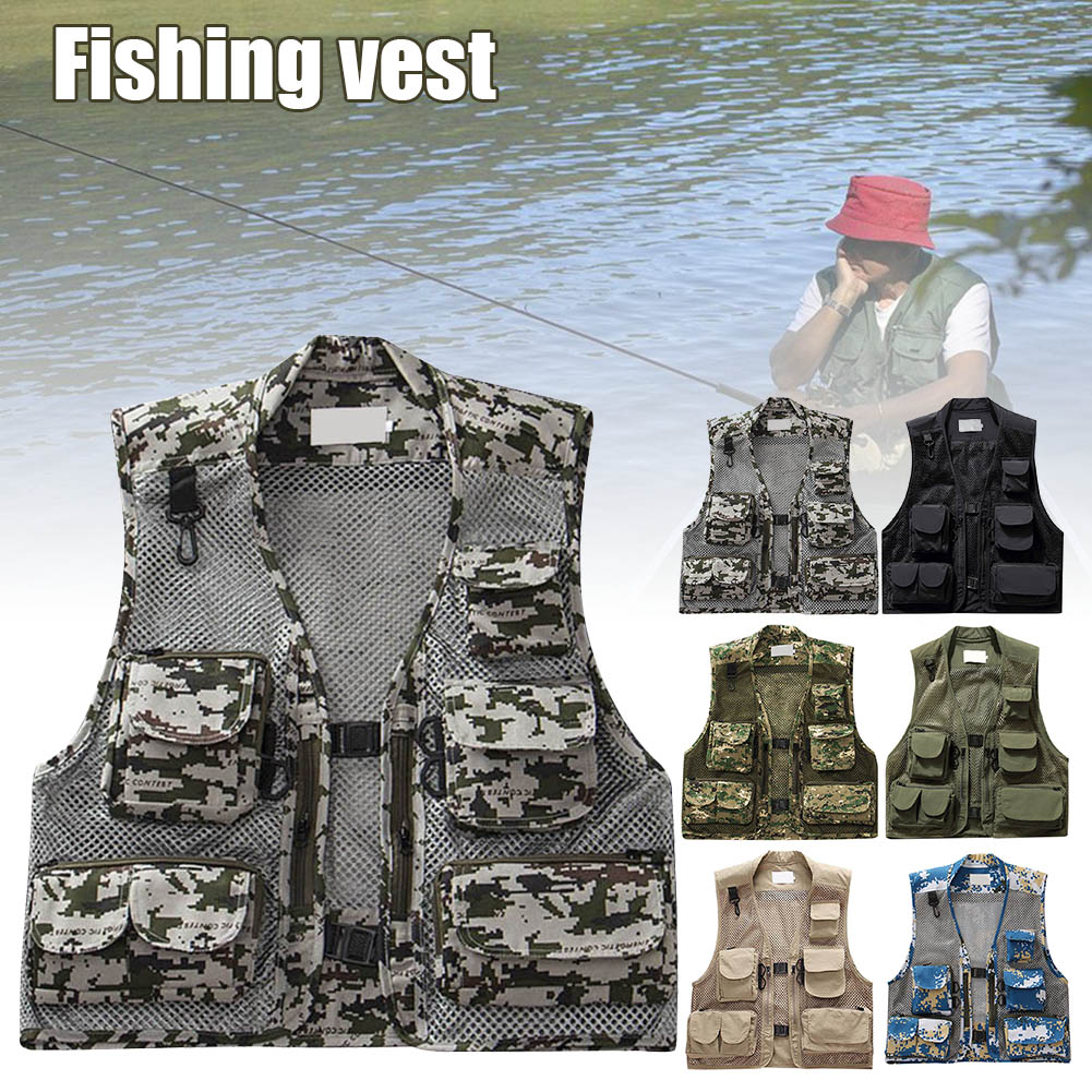 Fishing Kit Compact - NEW Men Fishing Vest Multi-Pocket Quick