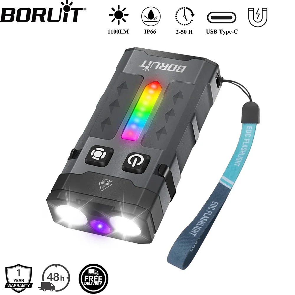 BORUiT EV20 1100LM EDC UV Keyc - огляд і ціна Fishing Kit Compact